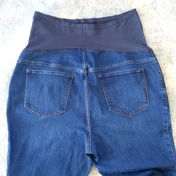 Old Navy Maternity Full Panel Skinny Distressed Jeans 18 Blue - Picture 7 of 13